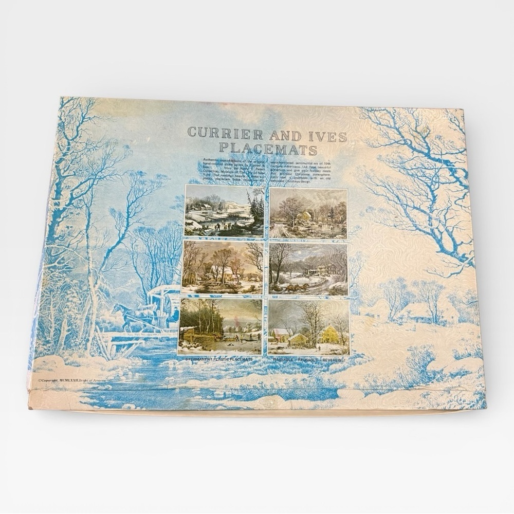 Vintage Currier And Ives Placemats - Set of 6 - In Original Box
